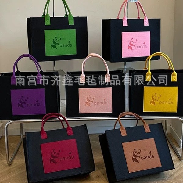 新款加厚毛毡包定制印刷企业logo宣传伴手礼大容量购物手提礼品袋