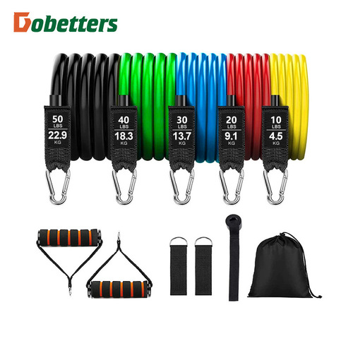 11-piece set of tensioners, fitness tension rope functional trainer, rubber combination auxiliary tension rope set factory
