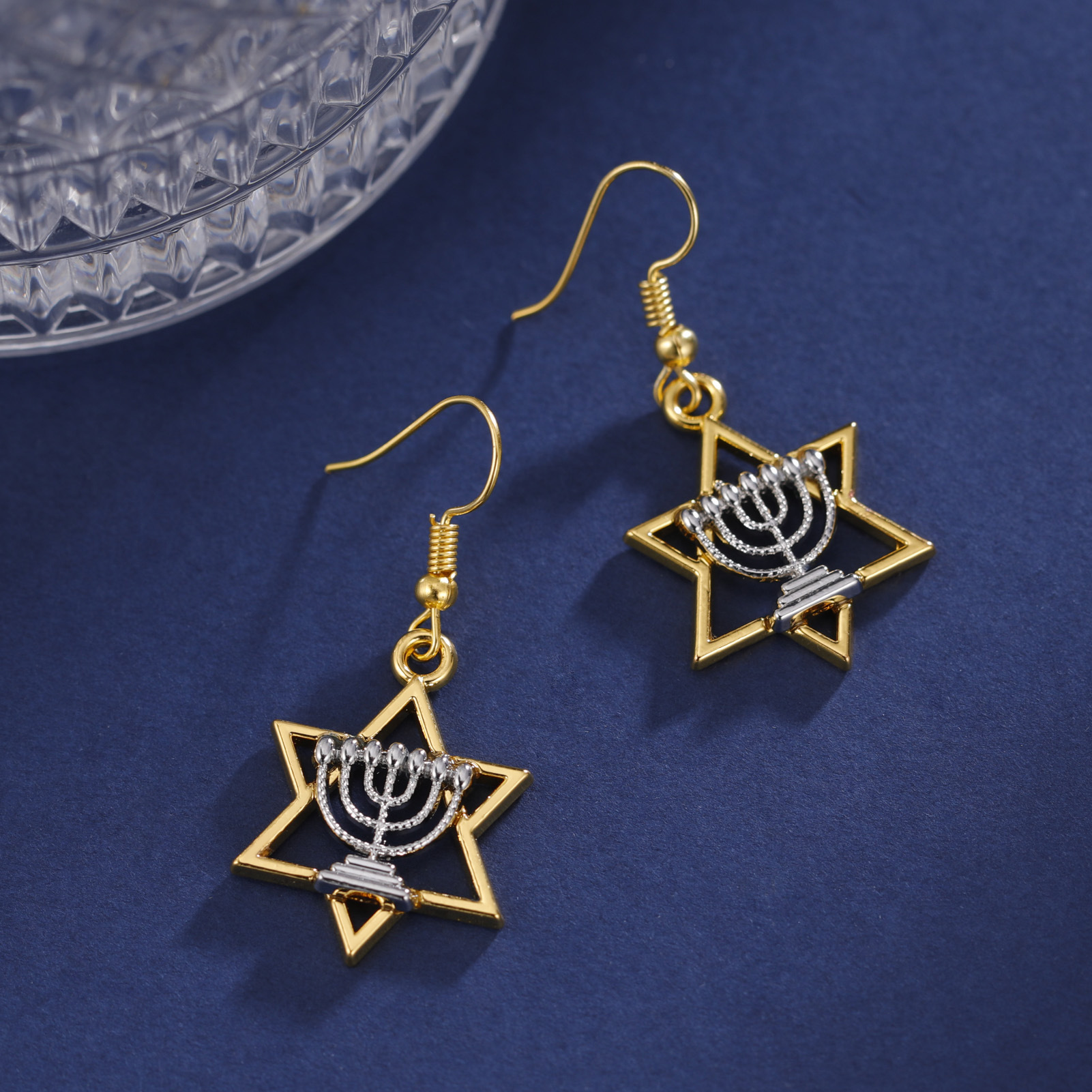 Drop Earrings Classification 1 Pair Quantity 1 Pair Simple Style Commute Hexagram Alloy Drop Earrings