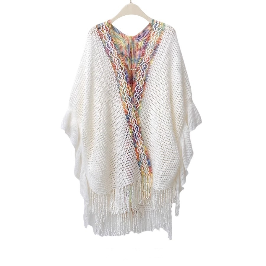 Turismo de estilo étnico encapuchado chal mujer en Xinjiang Yunnan bohemia sala de aire acondicionado camisa de punto camisa de abrigo