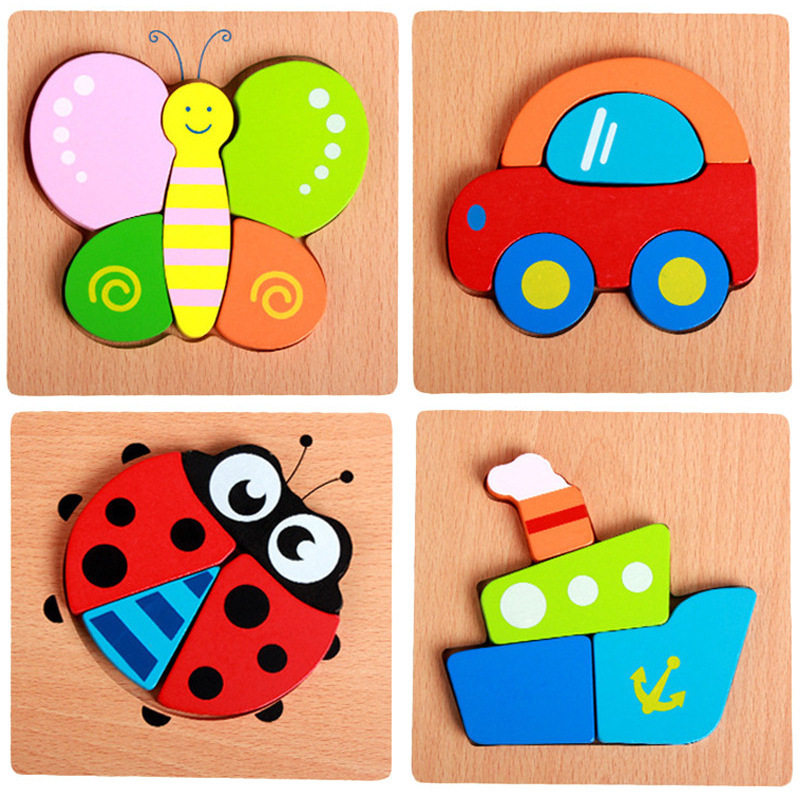 Kindergarten Baby Puzzle Wooden Stereo Puzzle 1-3 Early Childhood Education Infants 4 Boys and Girls Toys Wholesale