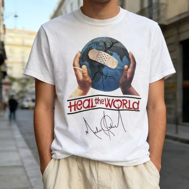 Healing the World Michael Jackson Album Cover Unisex Short Sleeve T-Shirt Healing the World Michael Jackson Album Cover Unisex Short Sleeve T-Shirt