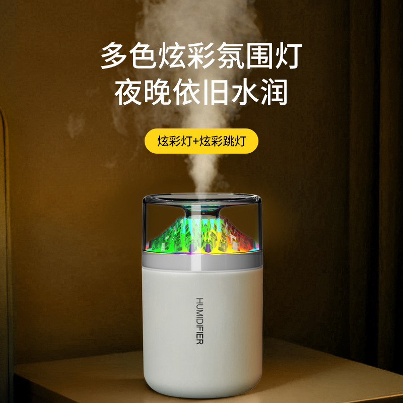 25跨境新款迷你加湿器车载桌面小巧便携大雾量七彩夜灯轻音加湿器|undefined