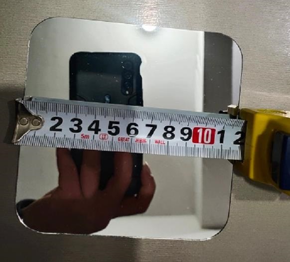 밝은 노란색 사각형 12*12CM 둥근 1 조각