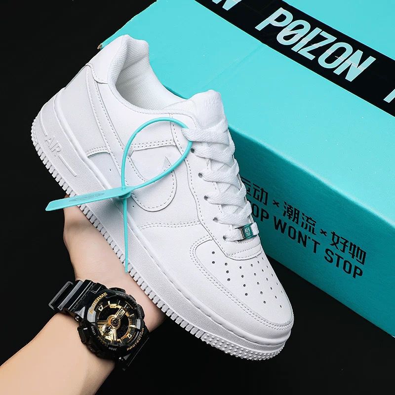 Putian Shoes Nike Air Force One Af1 Men's and Women's Pure White Sneakers Fashionable Versatile Trendy Sports White Shoes