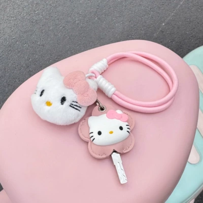 Electric vehicle key cover shell Vehicle Key Cover Metaverse - pink-hello-kitty-key-cover-pendant-bracelet