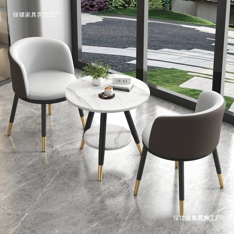 Light Luxury Balcony Table and Chair Three-Piece Set Internet Celebrity One Table and Two Chairs Creative Leisure Table Simple Reception Round Table Set Combination Light Luxury Balcony Table and Chair Three-Piece Set Internet Celebrity One Table and Two Chairs Creative Leisure Table Simple Reception Round Table Set Combination