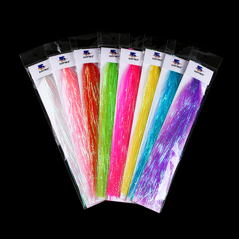 Wifreo 1mm silla brillante relieve alta reflexión correa de mosca de mar gancho material de unión 8 colores