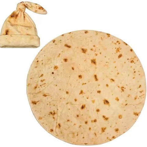 Burrito Blanket Baby Fortress Swaddle Blanket Flannel Blanket Sleeping Bag Wrap Hat Plush Pancake Blanket Pancake Blanket