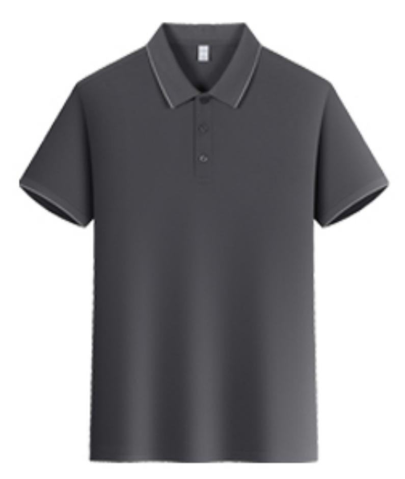 Calidad Verano frío, transpirable, ligero, lujo, fragancia fresca, poliéster, amoníaco, solapa de color sólido, camisa POLO en vivo, camiseta de manga corta