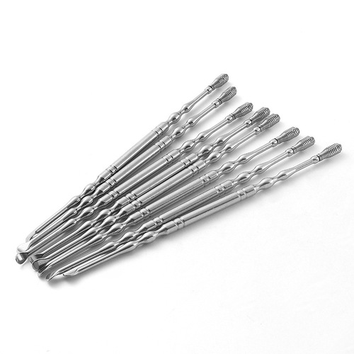 Wholesale Stainless Steel Ear Pick Double-Headed Spiral Ear Pick Ear Cleaner Ear Picking Tool 6-piece Set