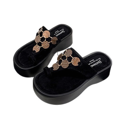 Nicho casual de altura de tacones pequeños zapatillas de calzado para mujeres con zapatillas frías de dedo de la falda de verano image 5