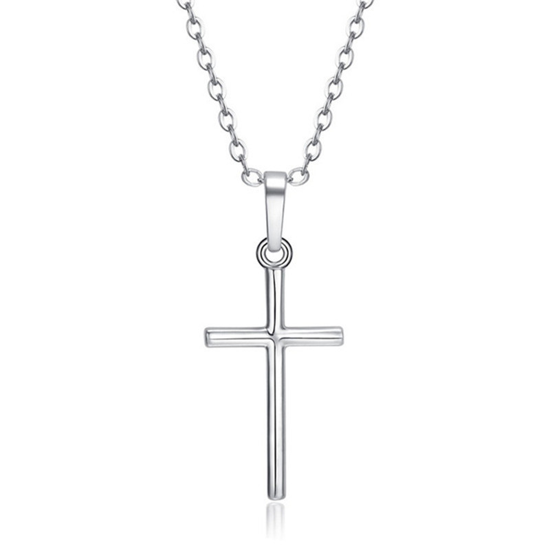 Simple Style Cross Alloy Plating Inlay Rhinestones Unisex Pendant Necklace display picture 3
