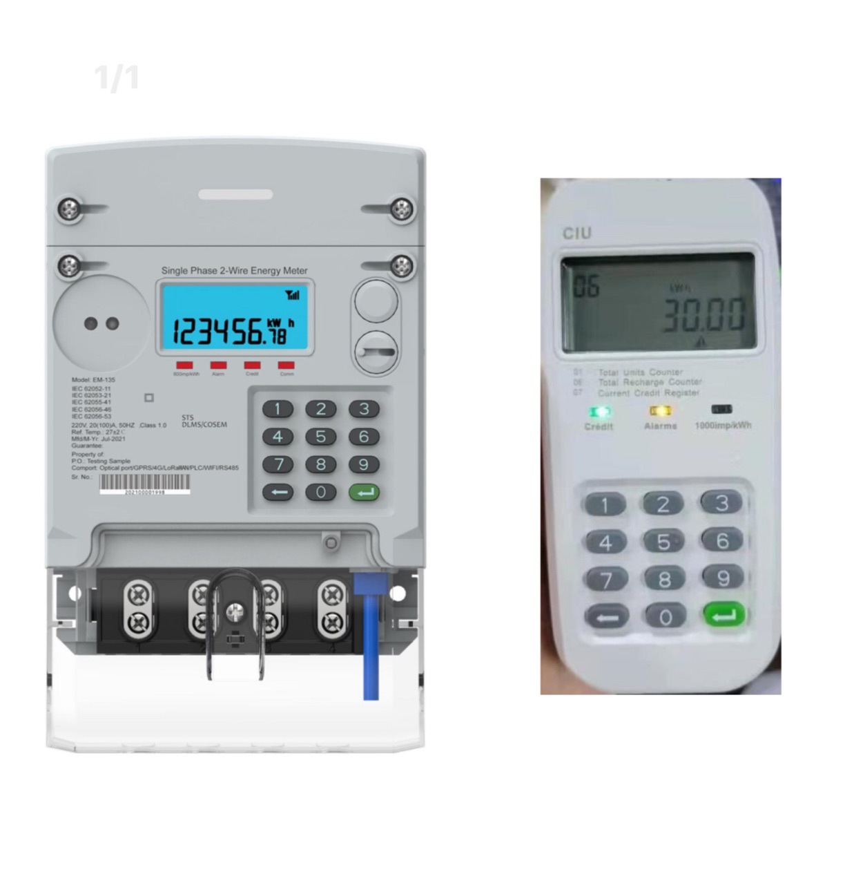 出口单相三相四线远程预付费电能仪表PLC载波工厂电表配系统