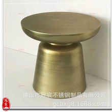 不锈钢金色树根茶几 异形树墩面茶桌 样板房创意接待桌304不锈钢