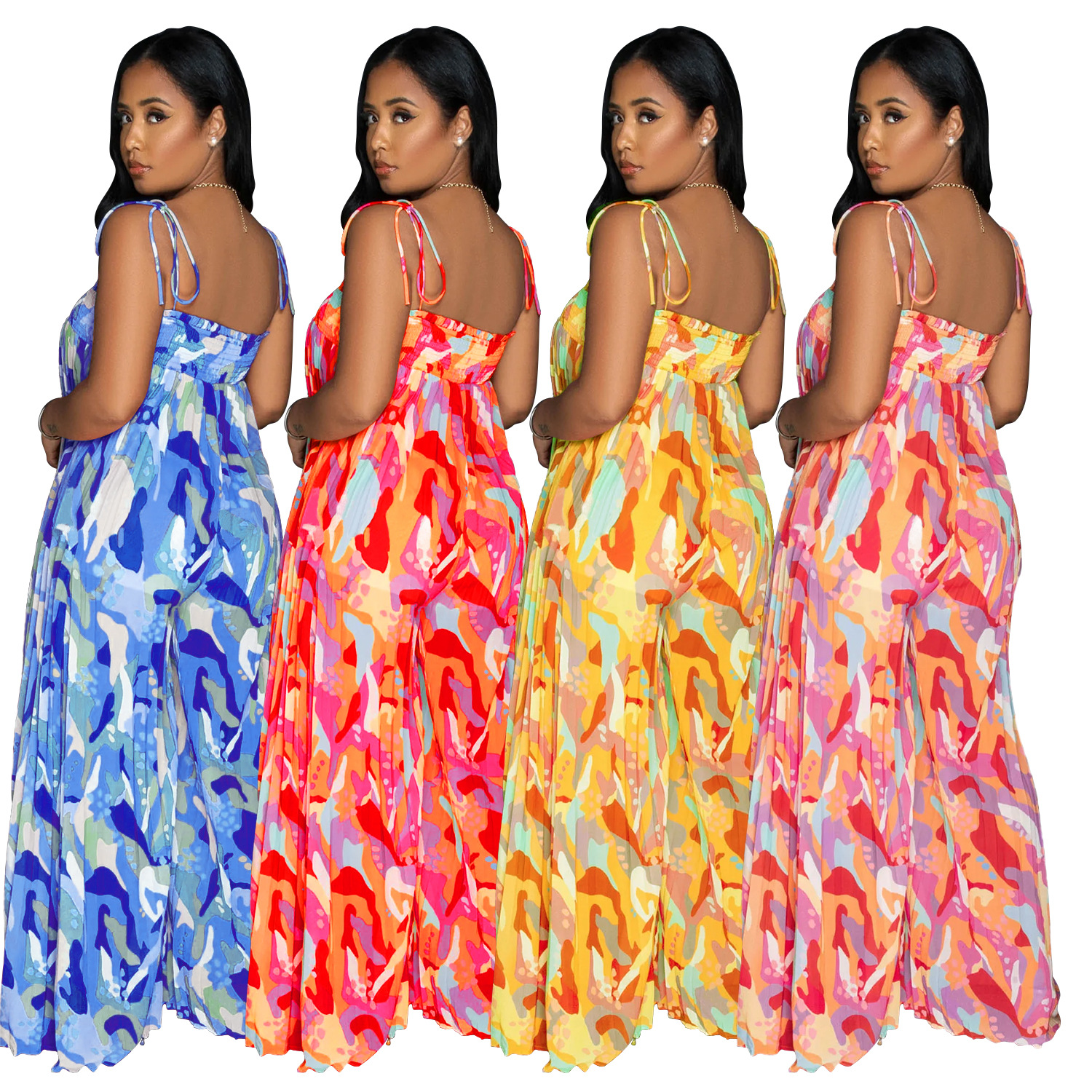 C6878 Aliexpress transfronterizo amazon moda europea y americana de mujer estampada sexy jatuones de pierna de prensado