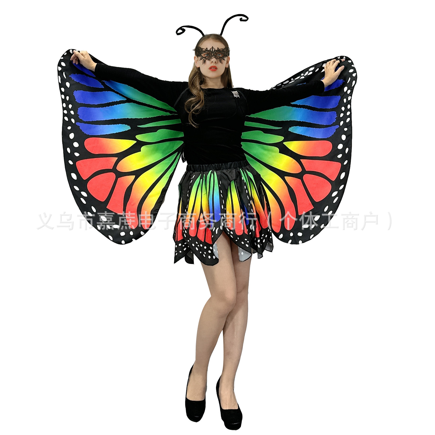 Double-Sided Printed Small Butterfly Suit European and American Butterfly Cape Cape Version Butterfly Dance Skirt Suit Halloween Shawl