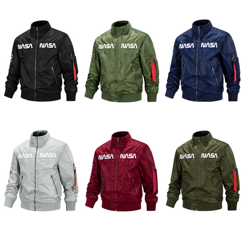 NASA Joint Men's Jacket Coat Autumn and Winter Spring Sports Leisure European and American Fashion Youth Plus Size Zipper Shirt