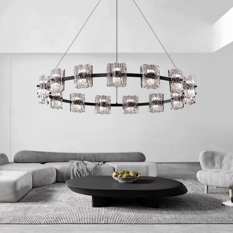 Luz de lujo italiano de bronce toda la lámpara de la sala de estar de diseño simple de la personalidad de la casa modelo de la villa porche del restaurante lámpara