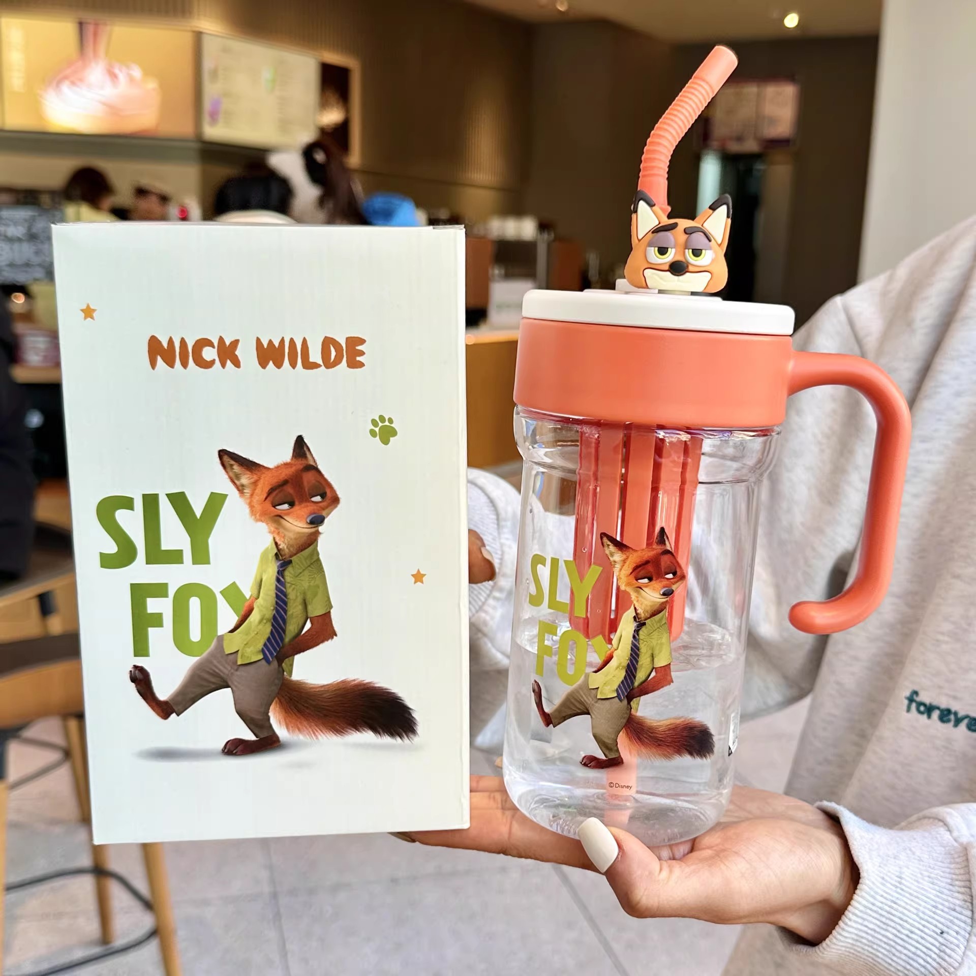 Mad Animal City Taza de agua de plástico para niños, taza de paja para estudiantes, taza de agua de verano para bebidas dobles