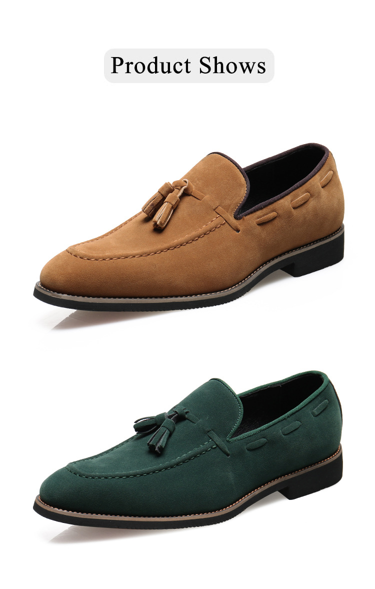 Mocassini con nappine da uomo, a punta, con piedini, casual, slip-on_voghion.com