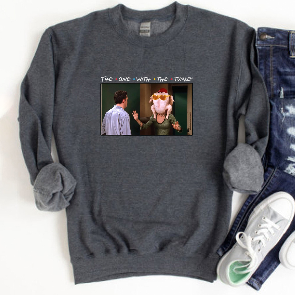 Friends Thanksgiving Sweatshirt Funny Turkey Graphic Hoodie