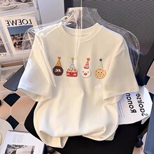 卡通熊儿童白色纯棉短袖女童T恤夏季2025新款爆款卡通亲肤半袖潮