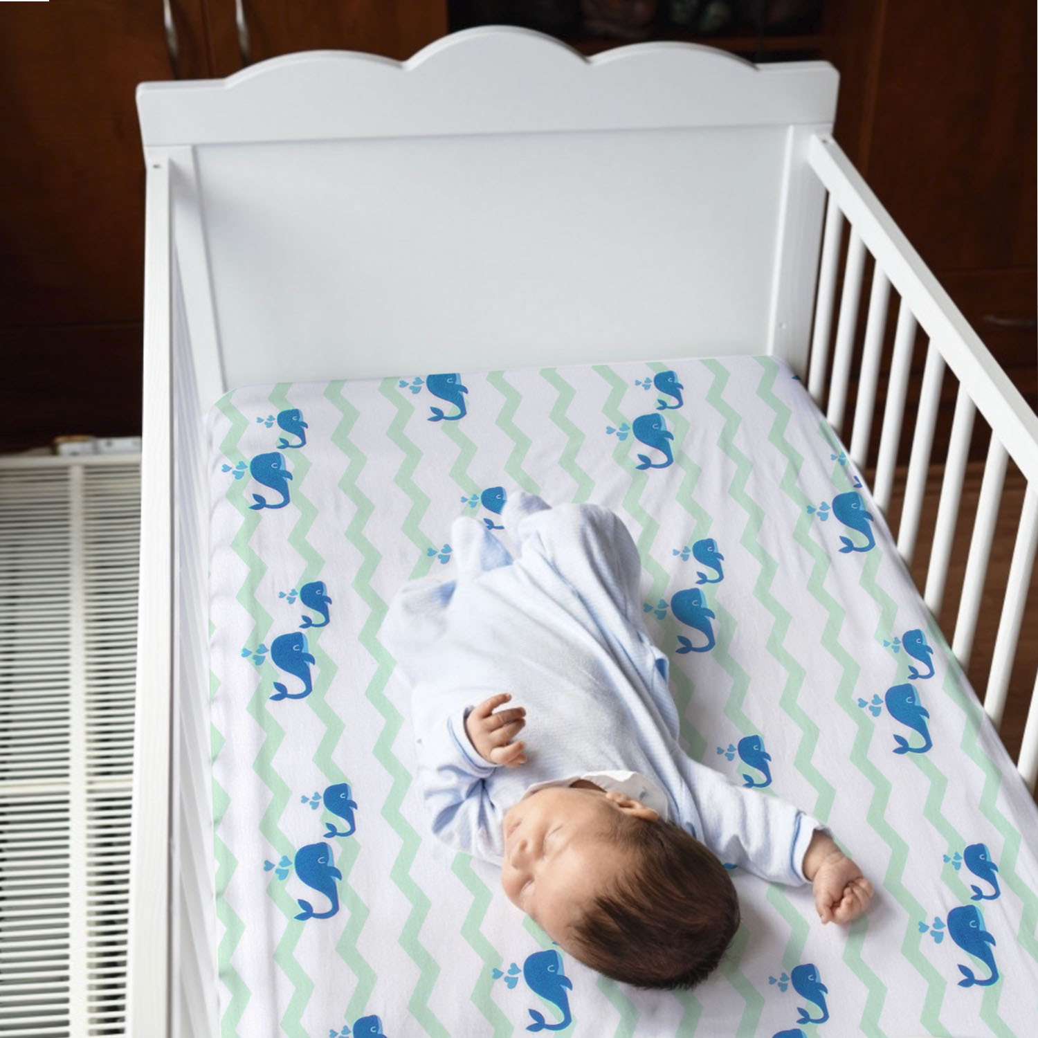 Cross-Border Full Polyester Jersey Crib, Fitted Sheet, Children's Bed Cover, Three-Piece Set, Comfortable, Refreshing and Anti-Mite