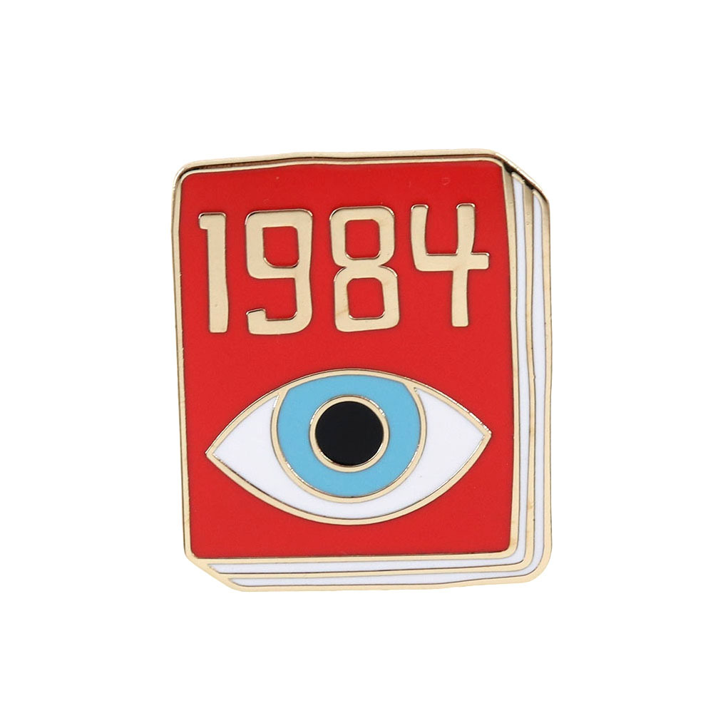 1984 년 소설 영감을받은 브로치 금속 배지 패션 배낭 핀 및 의류 액세서리