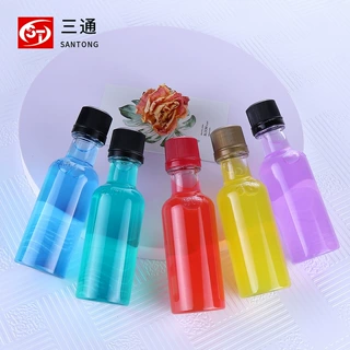 创意洋酒瓶PET50ml透明塑料果汁饮料小酒瓶漱口水燃油宝空瓶定制