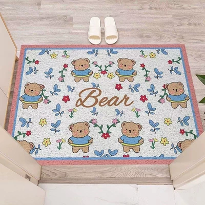 Ayaqaltılar (Kovriklər), dirt-resistant - 4060cmsilk-loop-wear-resistant-and-dirt-resistant-naughty-bear-square