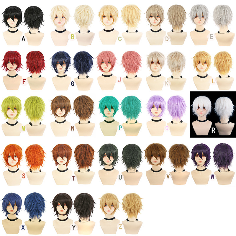Color 30CM long sideburns anti-warping secondary hair niang universal turn-over short hair harsh fluffy cartoon cos wig Color 30CM long sideburns anti-warping secondary hair niang universal turn-over short hair harsh fluffy cartoon cos wig