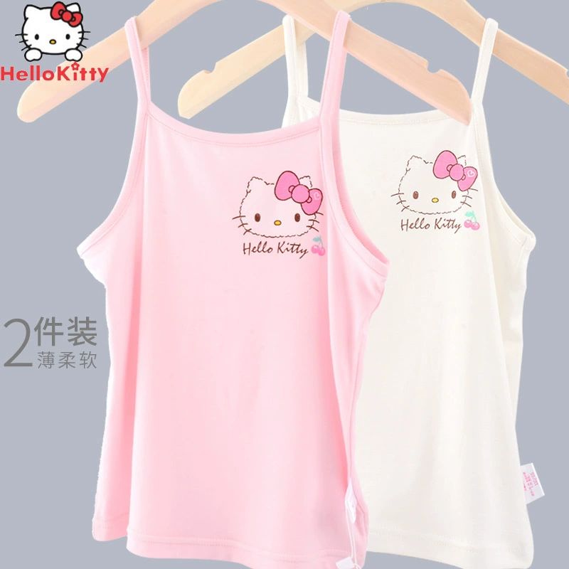 Hello Kitty, детская летняя тонкая базовая топ с чашечками для учеников, коллекция 2023