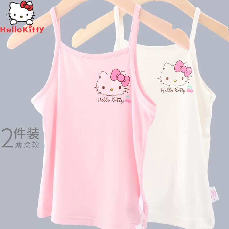 Hello Kitty, детская летняя тонкая базовая топ с чашечками для учеников, коллекция 2023
