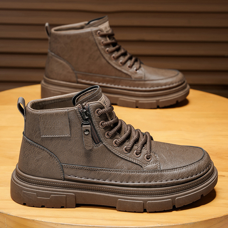 Botas Martin de alta calidad, zapatos de hombre de otoño, nuevos zapatos de trabajo, zapatos de cuero antideslizantes y resistentes al desgaste, botas casuales