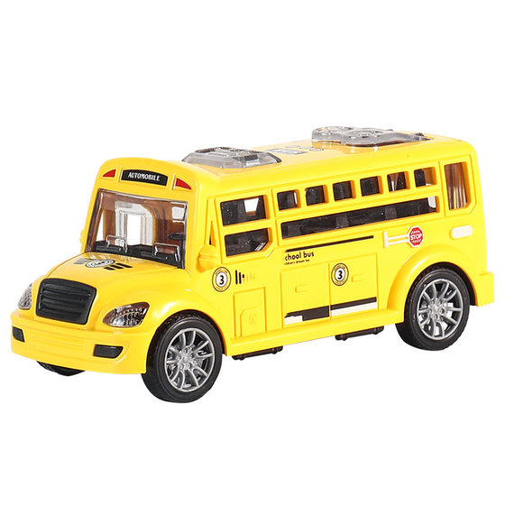 Toy Car Children's Boy's Large Open Door School Bus Simulation Bus Car Model Baby's Inertia Bus