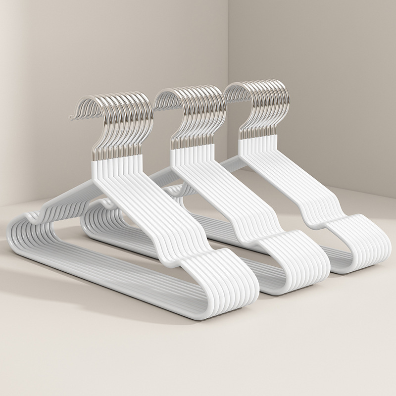 New Thickened Plastic-Coated Hangers, Extra Thick Hangers for Adults, Plastic-Coated Non-Slip Seamless Hangers for Drying Children's Clothes
