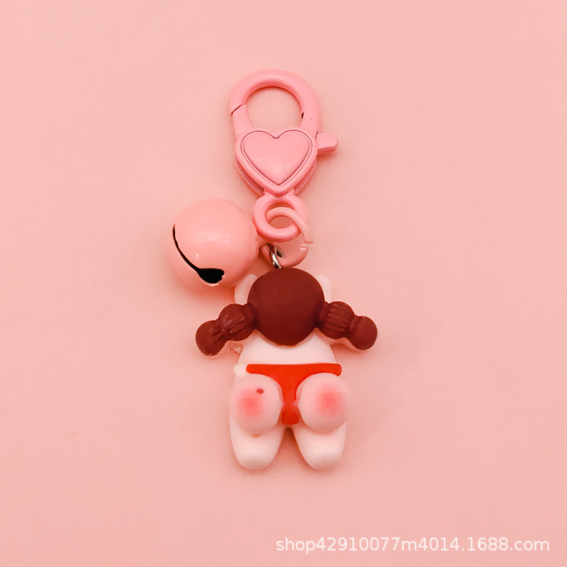 Cute ASS Girl amor llavero mochila de dibujos animados colgante creativo melocotón hip pareja regalo Accesorios al por mayor