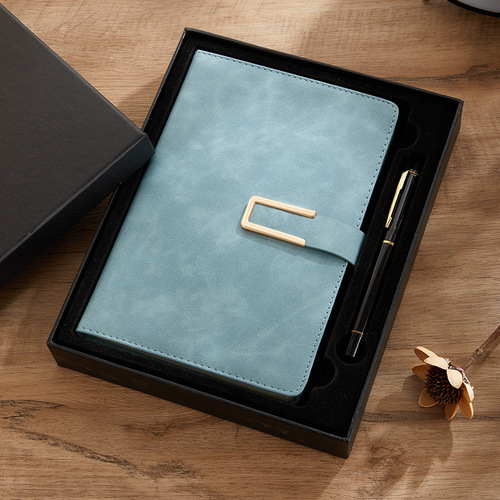 Manufacturer Wholesale B5 Thick Handmade Notebooks A5 Business Gift Set Meeting Notebook LOGO