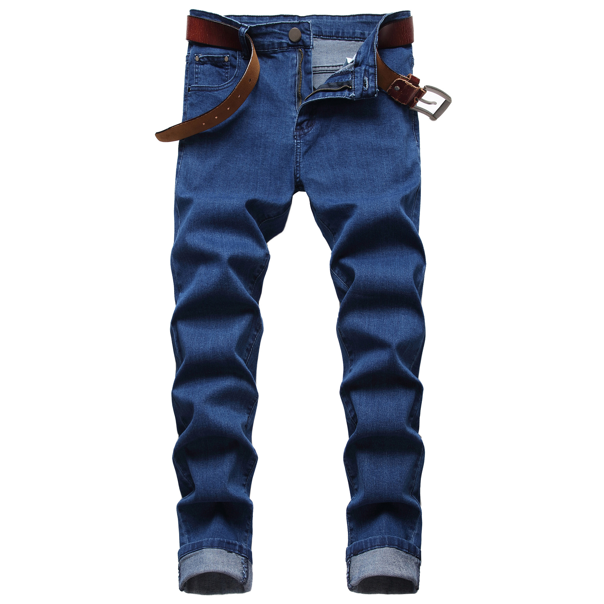 Cross-Border Hombres Stretch Slim fit nostálgico jeans slim fit casual Amazon Denim pantalones de los hombres