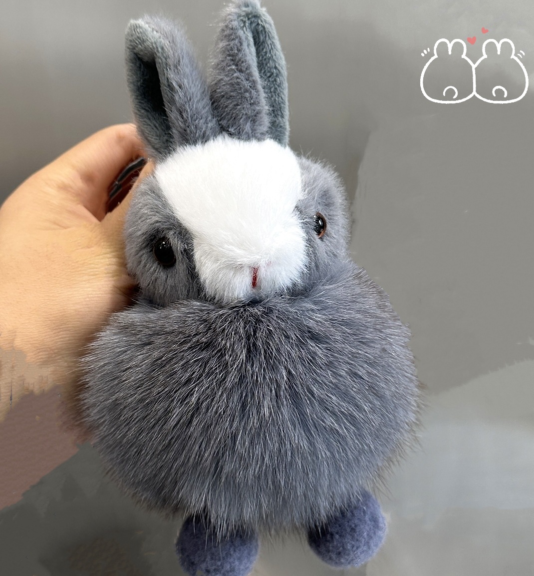 Piel de zorro real lindo conejito coche llavero colgante ins felpa muñeca bolsa mochila adornos de bolas de piel