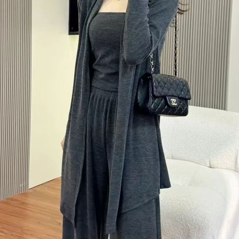 卫衣休闲吊带套装女秋季2025新款氛围高级感韩系流行穿搭一整套装|undefined