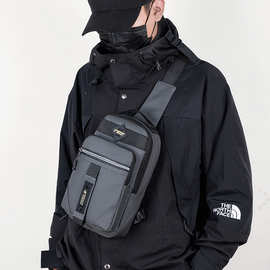 NEW Sling bag机能反光前胸包斜挎包大容量多功能可印LOGO单肩包