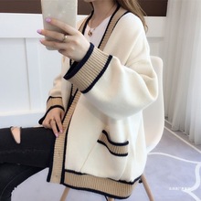 女士毛衣开衫春秋2025年新款女装潮宽松外穿上衣款春秋针织外套