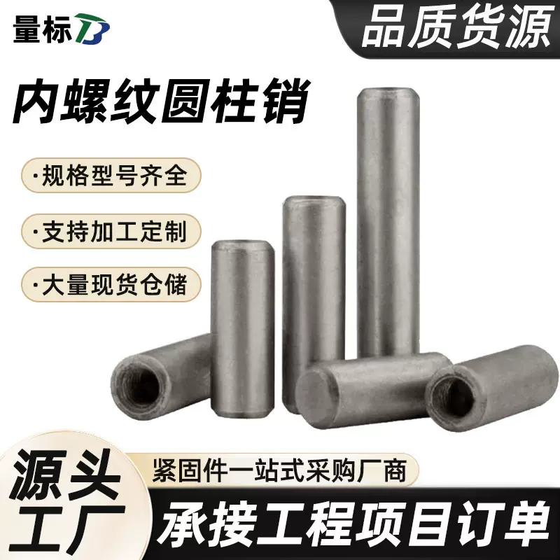 内螺纹圆柱销现货304不锈钢定位销滚子批发GB120碳钢内螺纹销钉