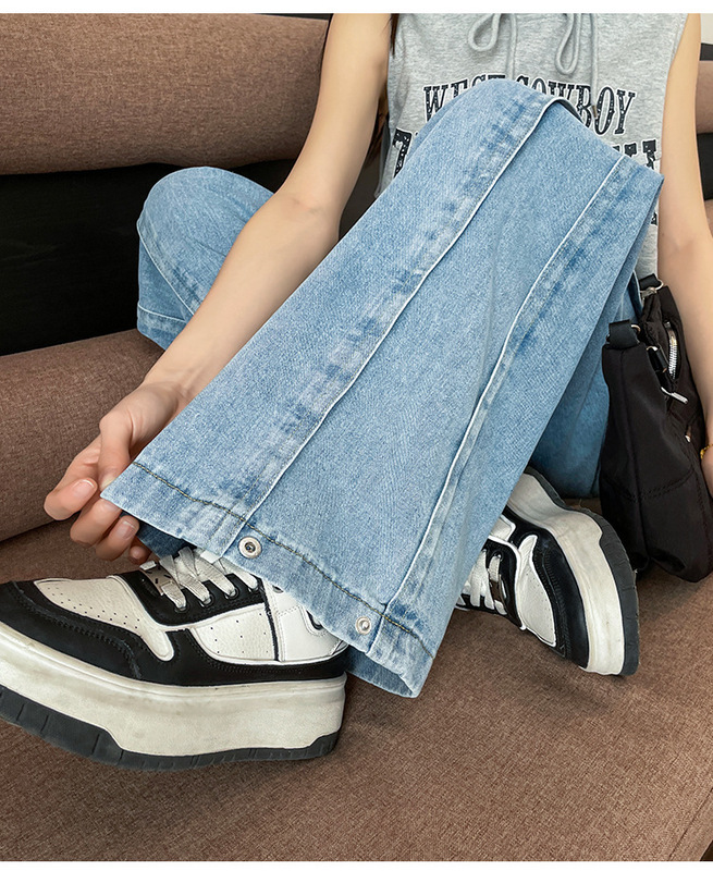 ストレートジーンズ女性2025年春夏新作ファッションネットレッドトレンドギャルゆるい流行のワイドパンツ|undefined