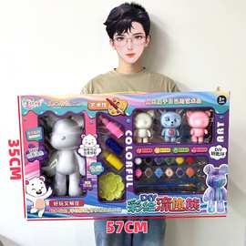 儿童玩具石膏彩绘套装男孩女孩创意手工多色涂鸦彩绘培训机构礼物