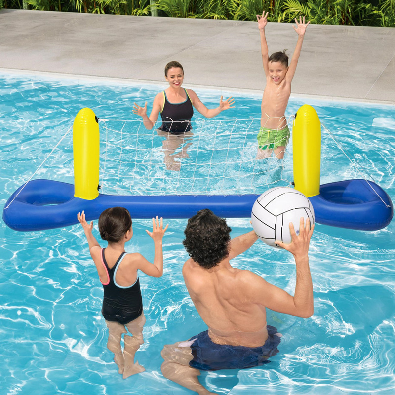 Parque acuático piscina de voleibol infláble piscina infantil puerta de fútbol juguetes rack de baloncesto multijugador plato