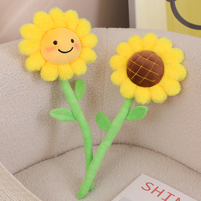 Cute cartoon flower sunflower bouquet plush toy color flower sunflower doll win the first prize gift