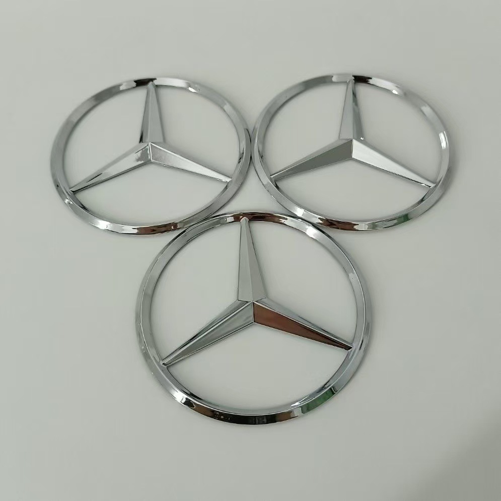 Mercedes-Benz Star Emblem Three-Pointed Star Tail Emblem A-Class C-Class E-Class S-Class E300L Modified Trunk Electroplated Flat Sticker